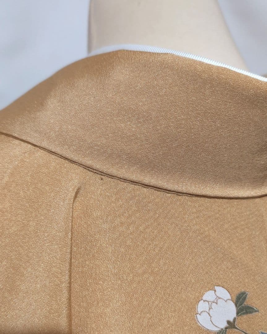 裄丈66.5cm ベージュ訪問着コーディネートフルセット 入学式など 正絹 袷