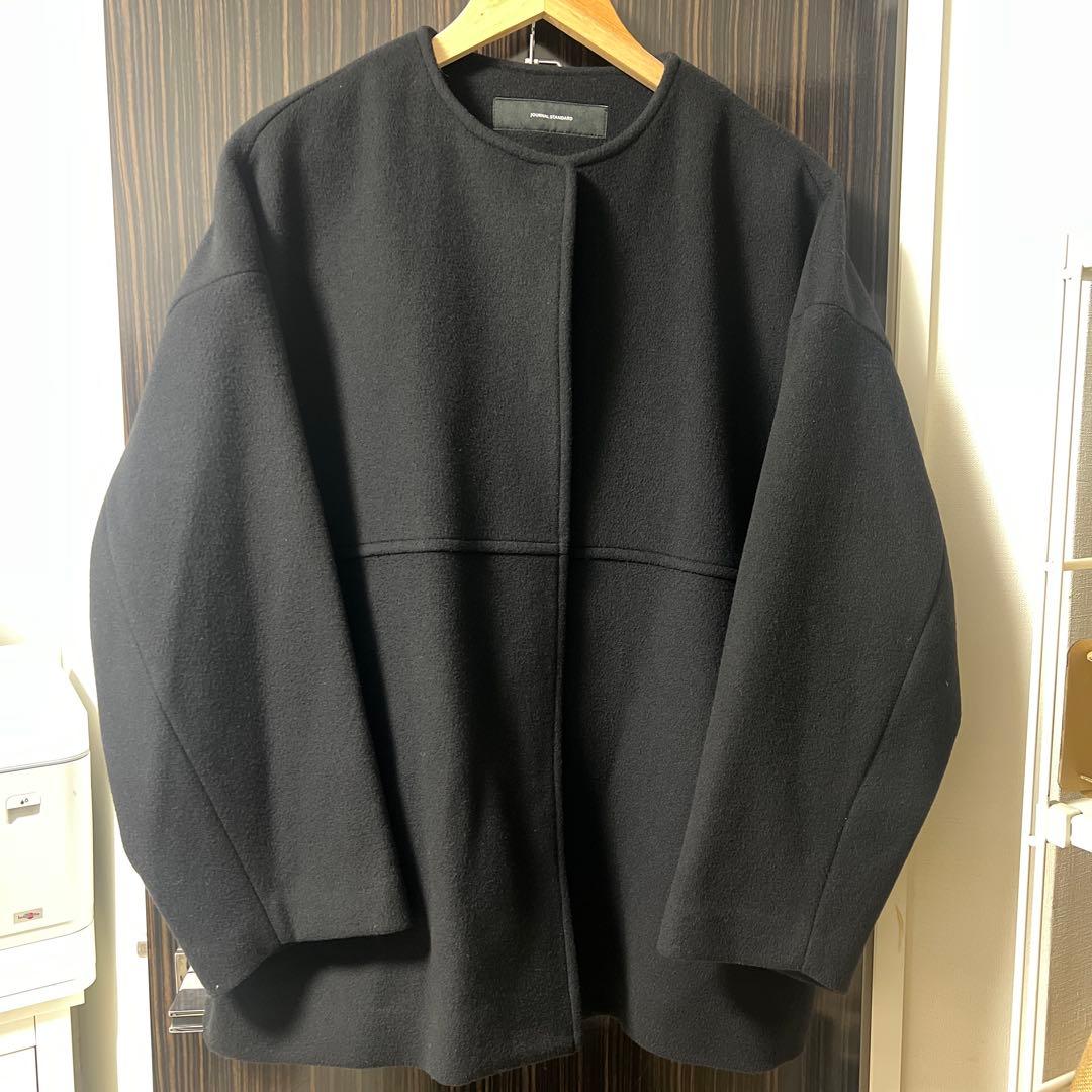 ジャーナルスタンダード　スーパー140ビーバーノーカラーショートコート　38