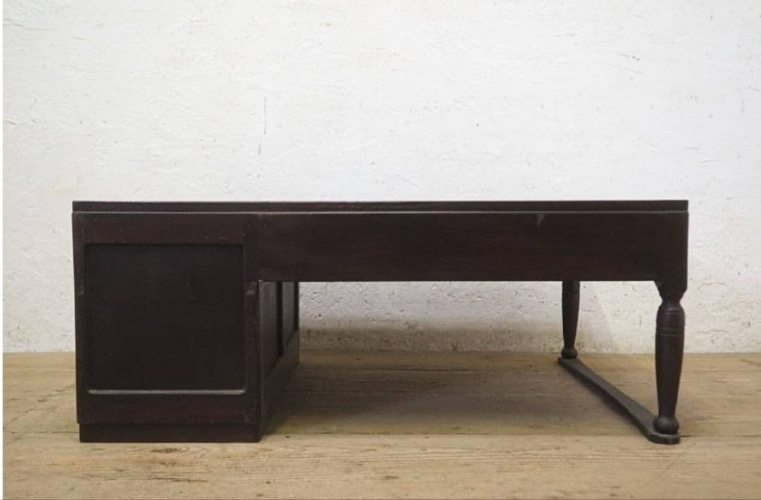 1046　ヴィンテージ　ロータイプの片袖机　テーブル　収納棚　引き出し　他レトロ