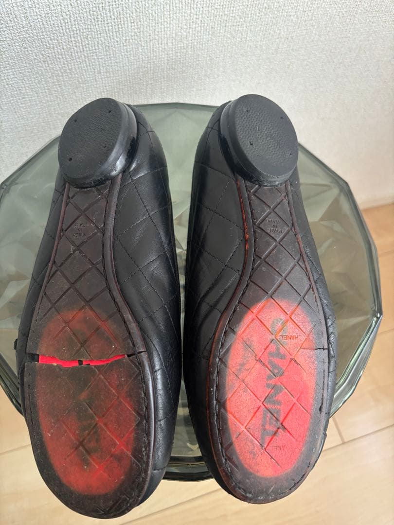 CHANEL カンボンシリーズ　ブラック フラットシューズ