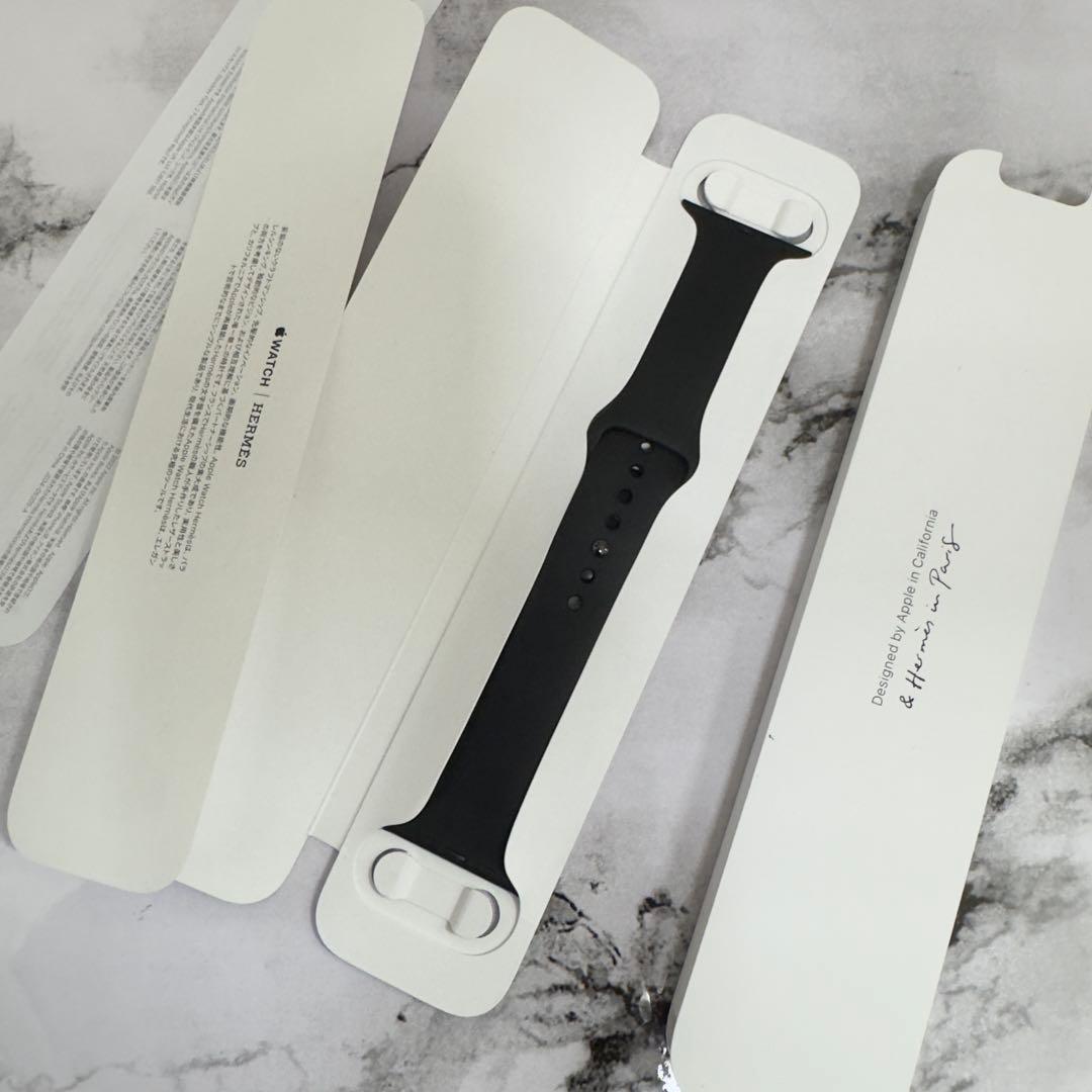 2660 Apple Watch エルメス　ブラックラバー　スポーツバンド