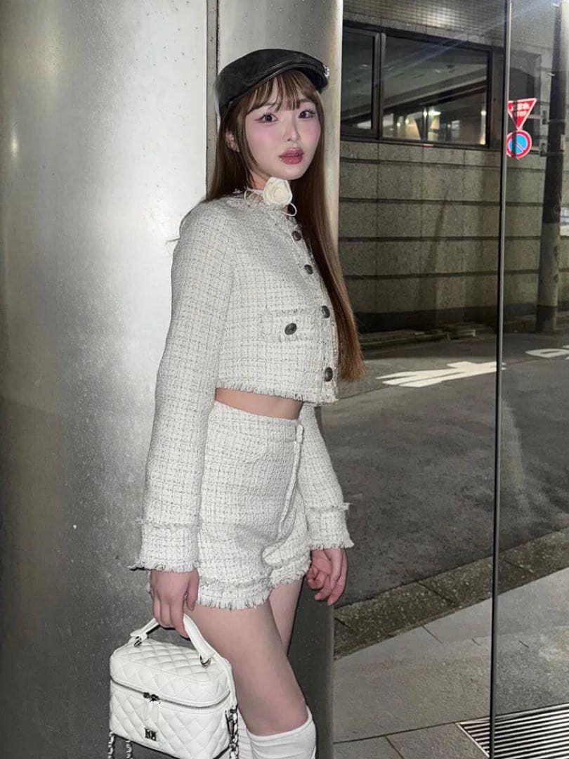 コンパクトフリンジツイードショートパンツ darich コンビニ支払い❌