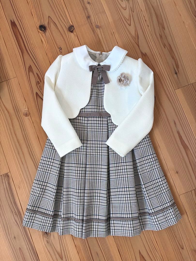 フォーマルドレスセット チェック柄　靴19cm