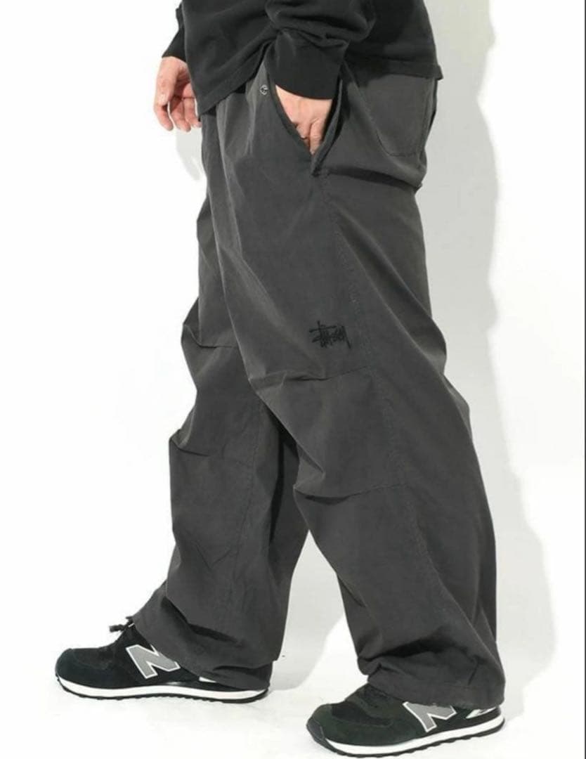 パンツ STUSSY NYCO OVER TROUSERS Washed BLACK