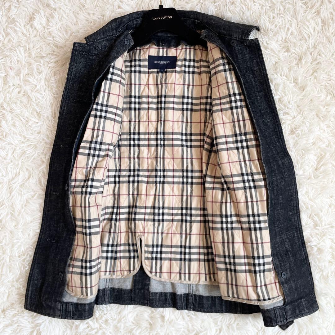 美品　バーバリーロンドン　デニム　ステンカラーコート　ライナー　ノバチェック　L