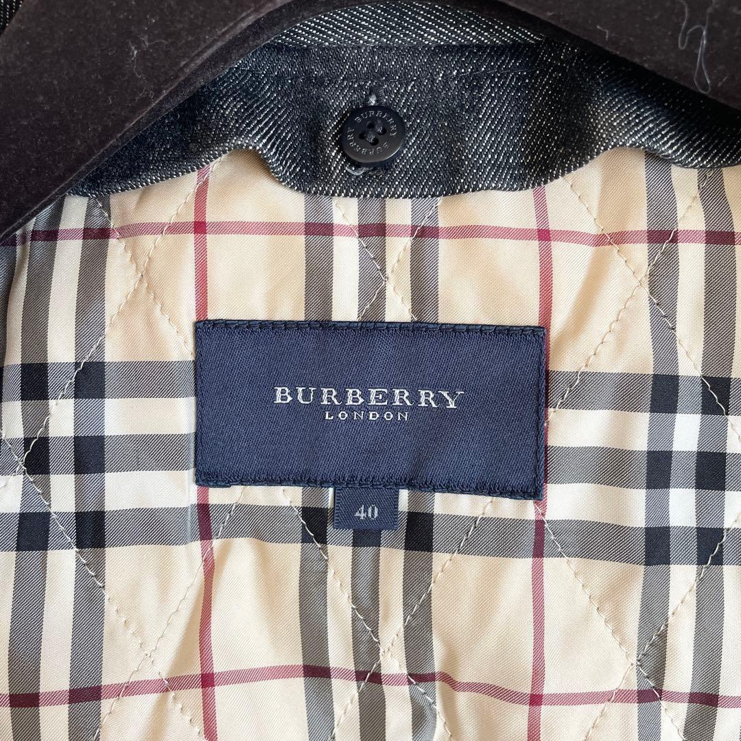 美品　バーバリーロンドン　デニム　ステンカラーコート　ライナー　ノバチェック　L