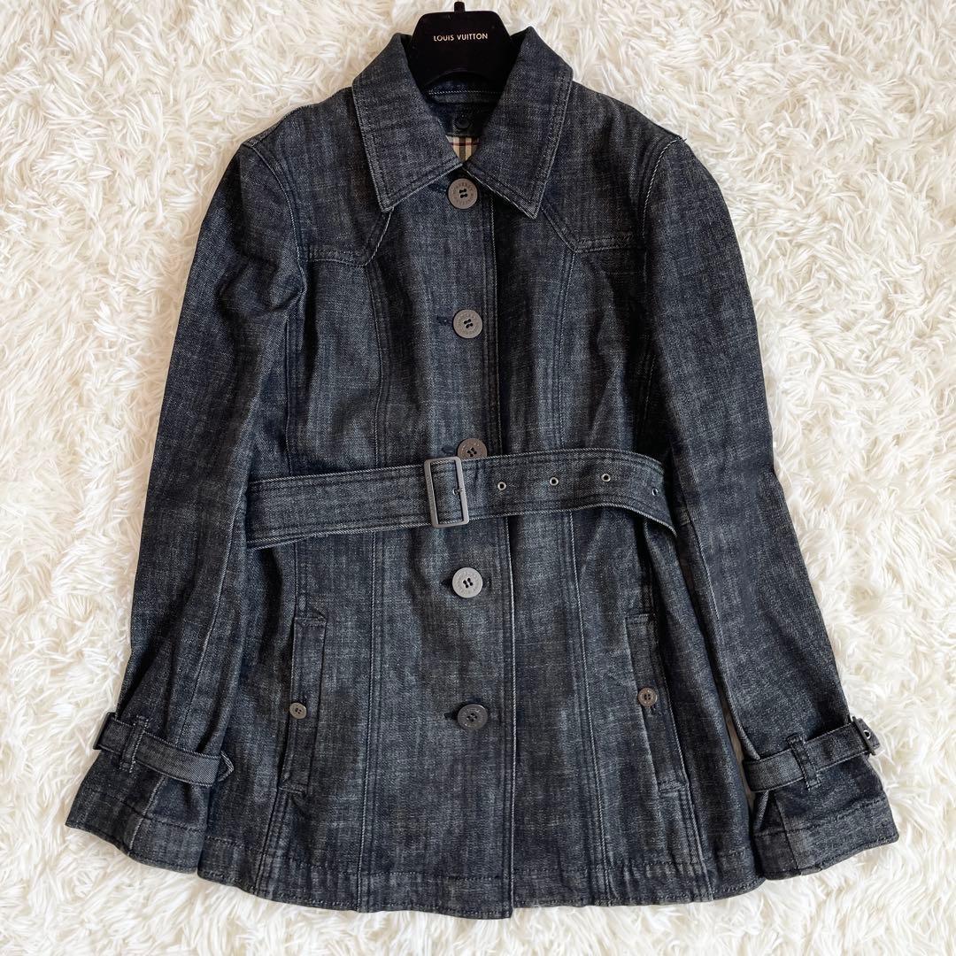 美品　バーバリーロンドン　デニム　ステンカラーコート　ライナー　ノバチェック　L