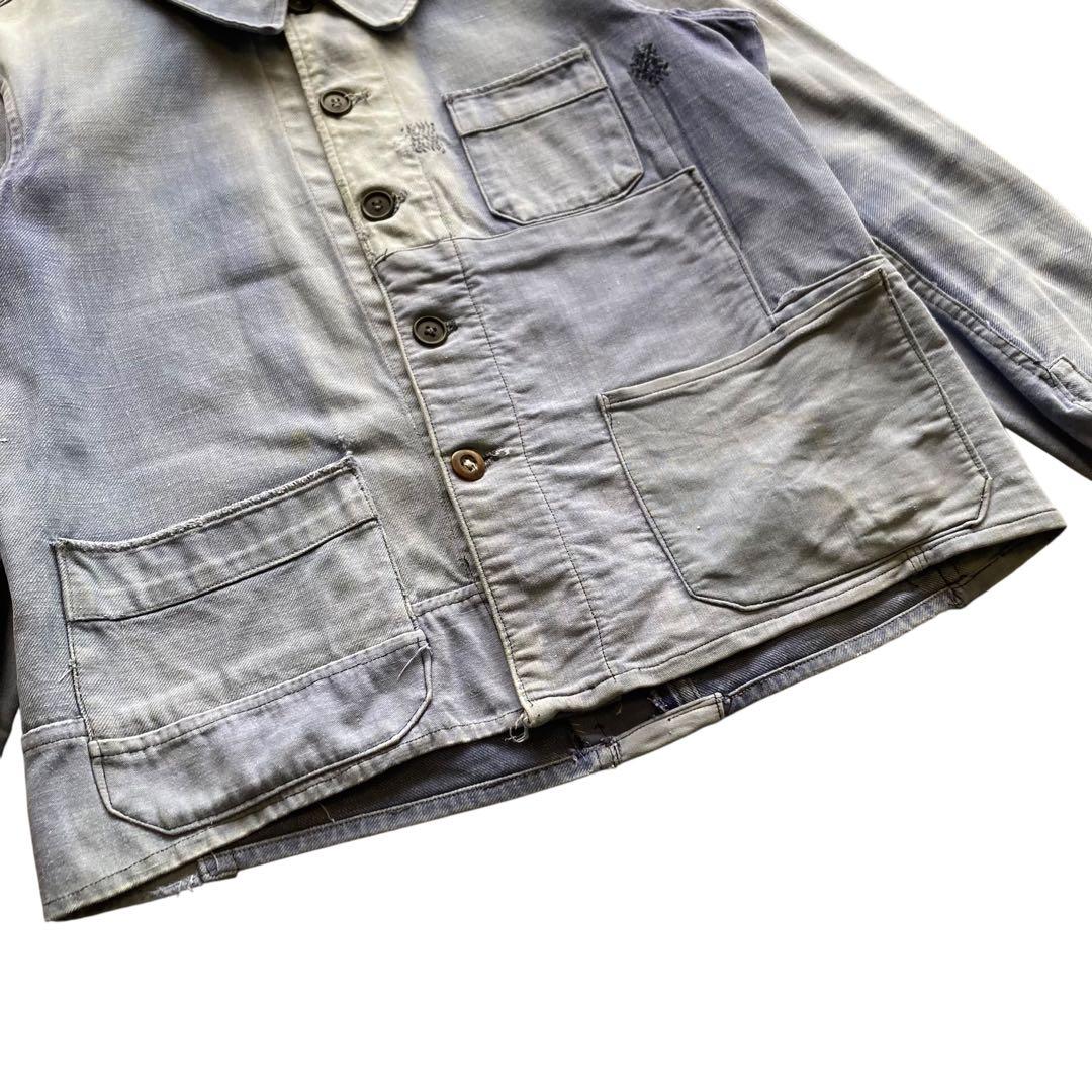 40〜50s フレンチ ヴィンテージ カバーオール モールスキンジャケット ボロ