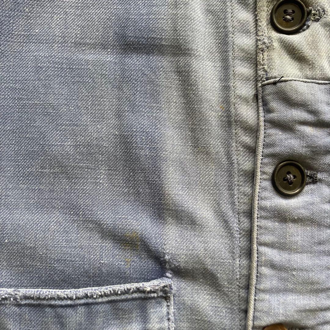 40〜50s フレンチ ヴィンテージ カバーオール モールスキンジャケット ボロ