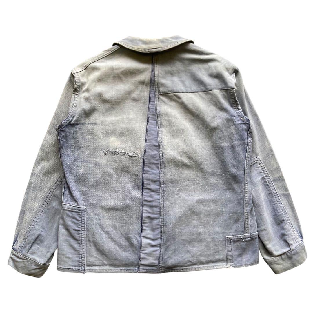 40〜50s フレンチ ヴィンテージ カバーオール モールスキンジャケット ボロ