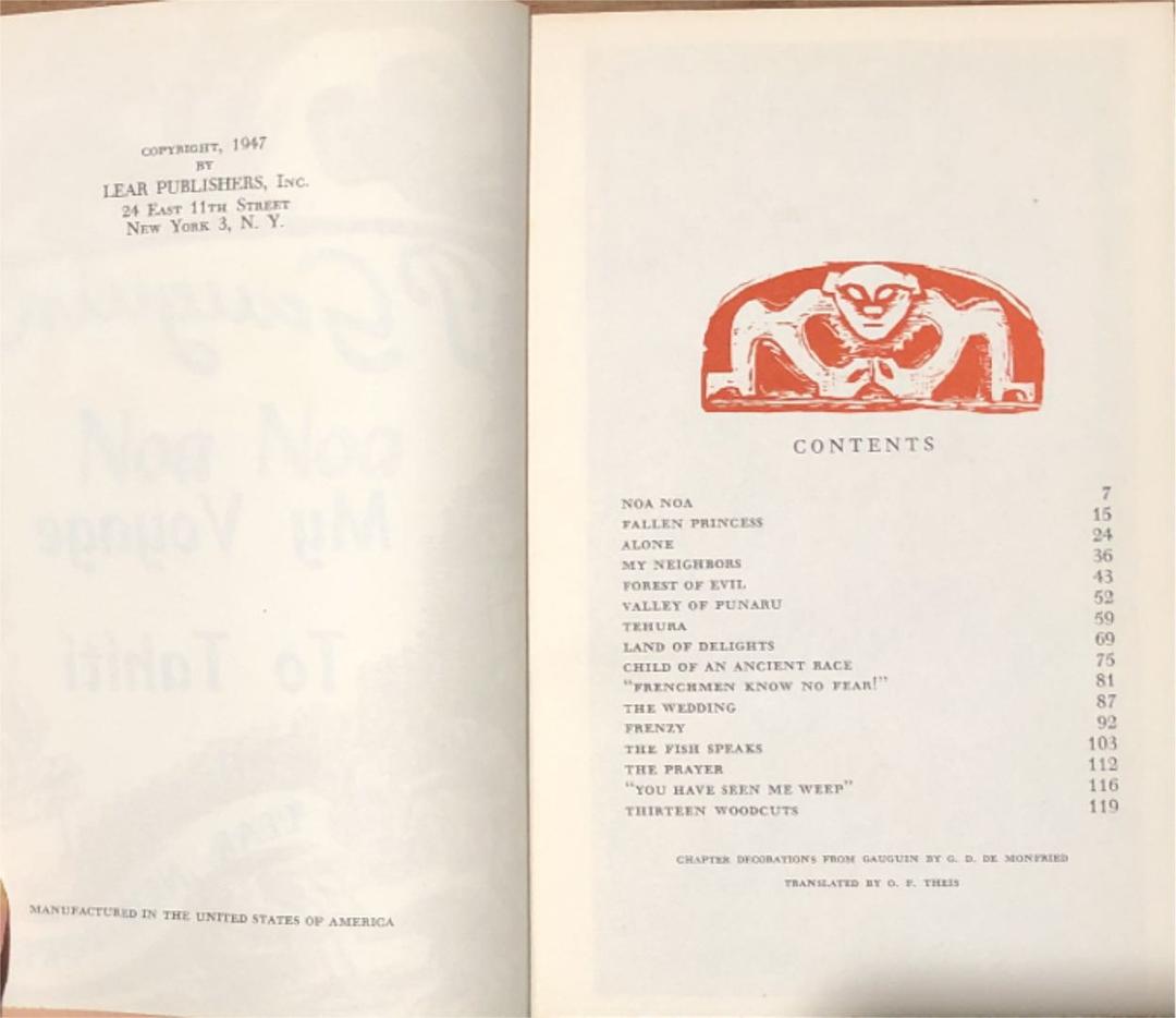 アート・デザイン・音楽 Noa Noa My Voyage To Tahiti Paul Gauguin
