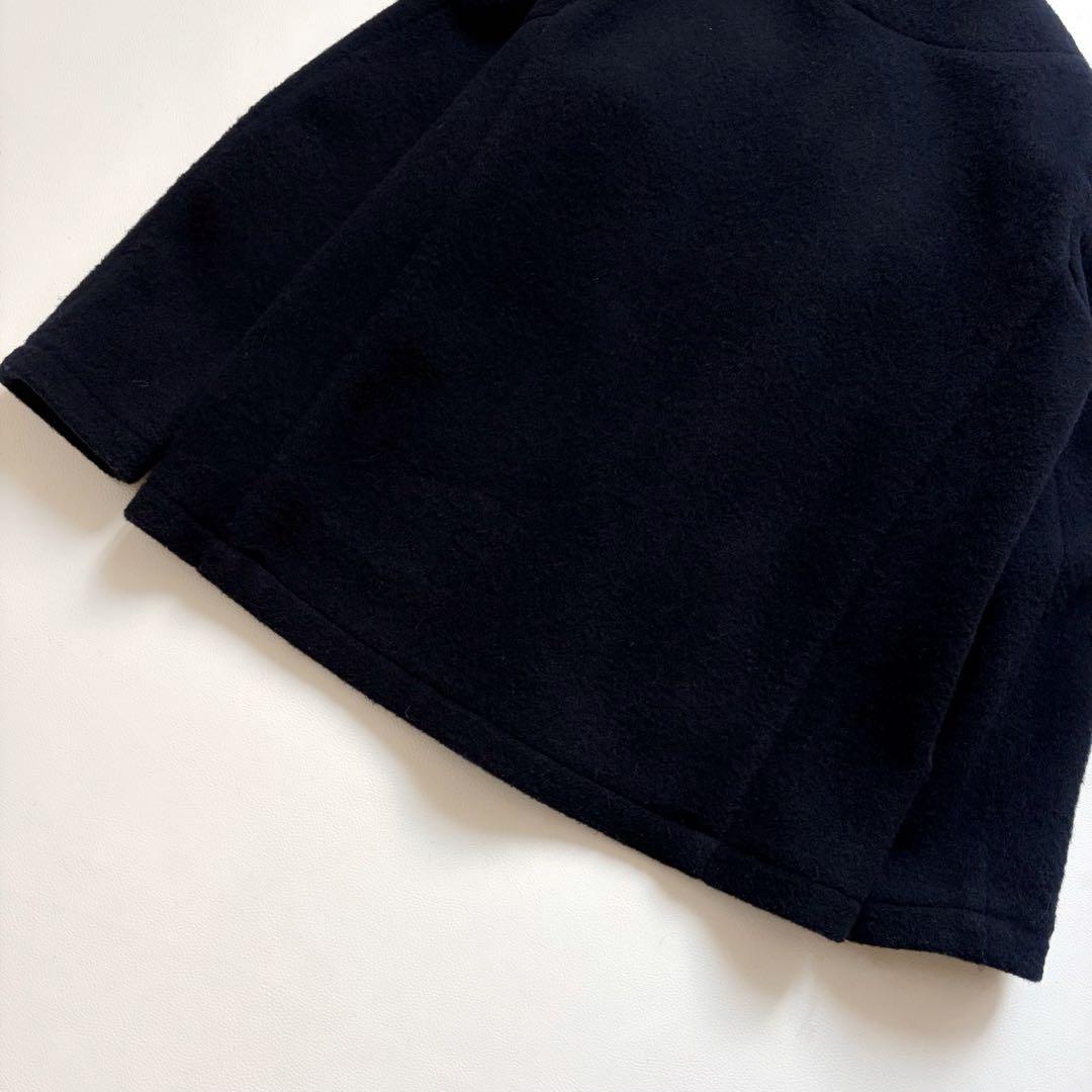 ダントン　ウールモッサ　ノーカラージャケット　ネイビー　34