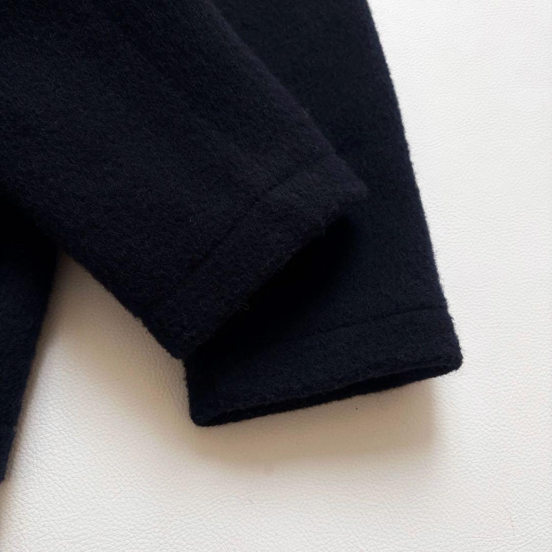 ダントン　ウールモッサ　ノーカラージャケット　ネイビー　34