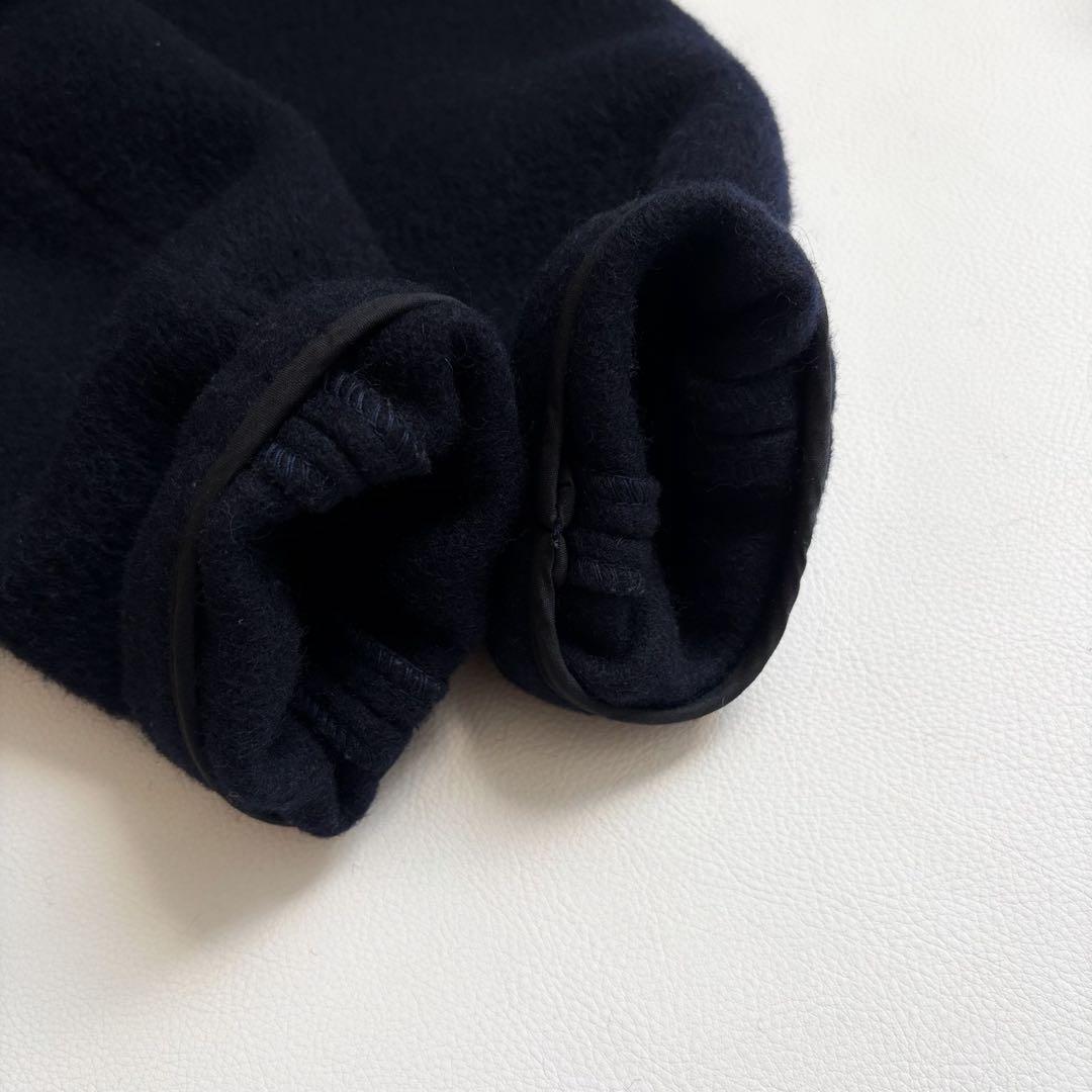 ダントン　ウールモッサ　ノーカラージャケット　ネイビー　34