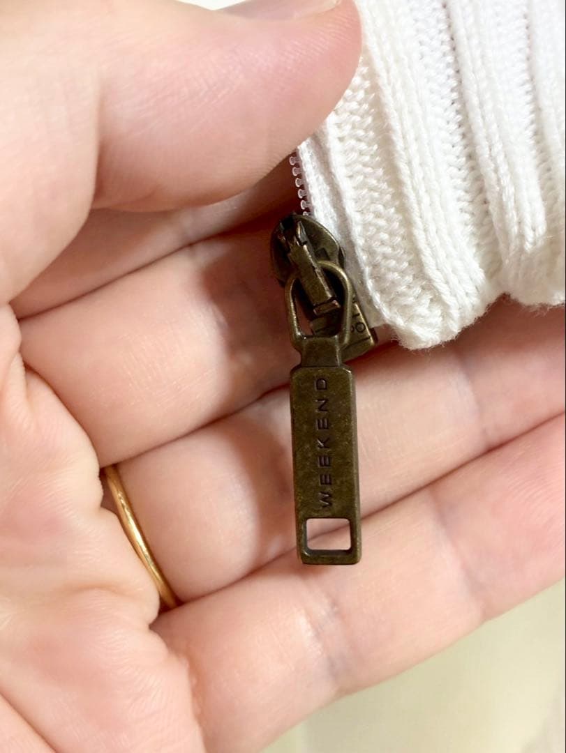 m726◆Max Mara◆白◆ジップフード付パーカー◆日本製◆綿100%◆S