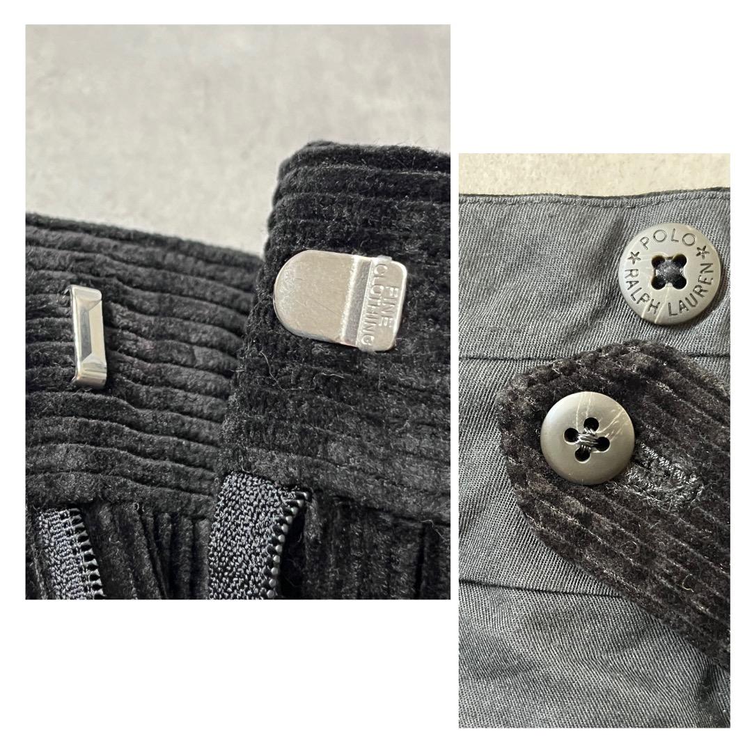 ポロバイ ラルフローレン W33 コーデュロイ ポロチノ 古着 黒 17066