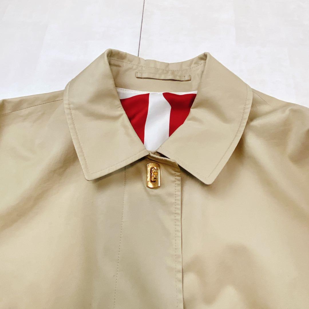 貴重 レア ゴールド金具 バーバリーロンドン スカーフ柄 ステンカラーコート