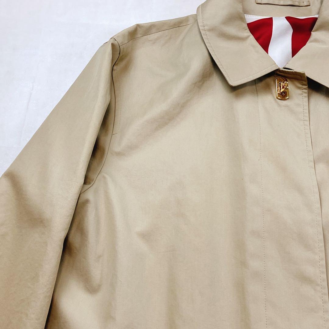 貴重 レア ゴールド金具 バーバリーロンドン スカーフ柄 ステンカラーコート