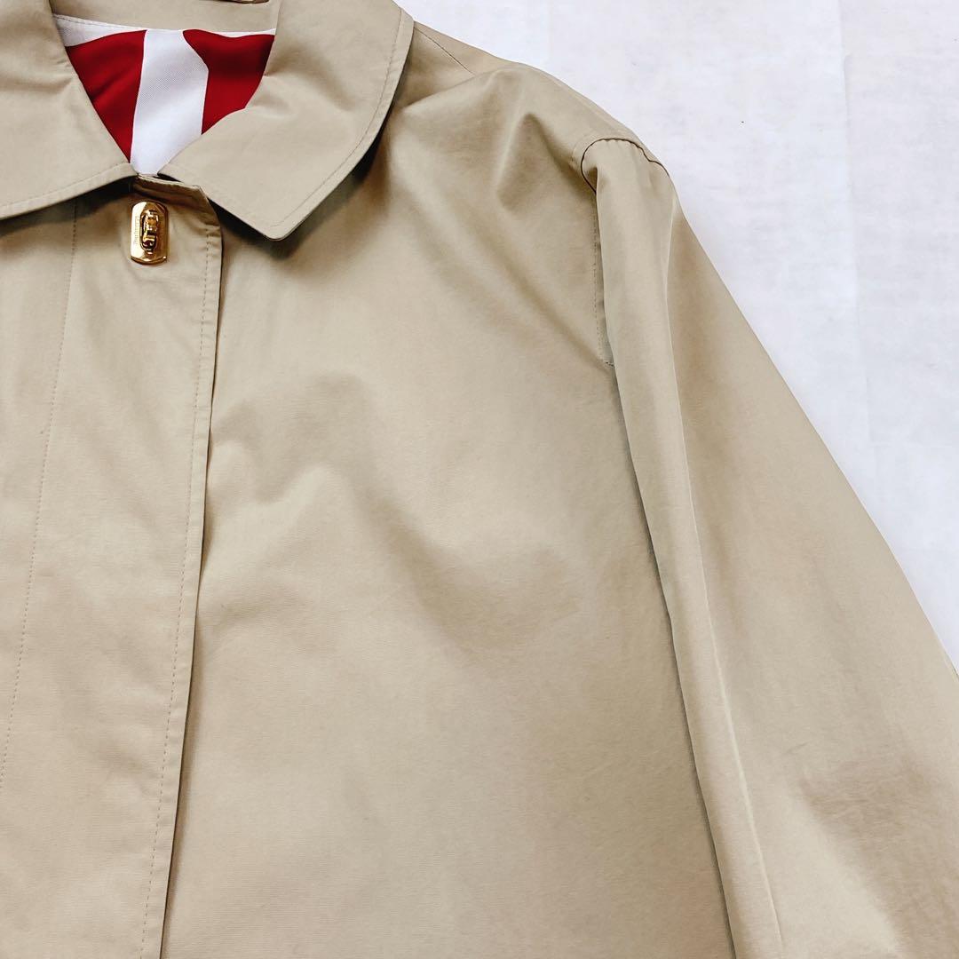 貴重 レア ゴールド金具 バーバリーロンドン スカーフ柄 ステンカラーコート