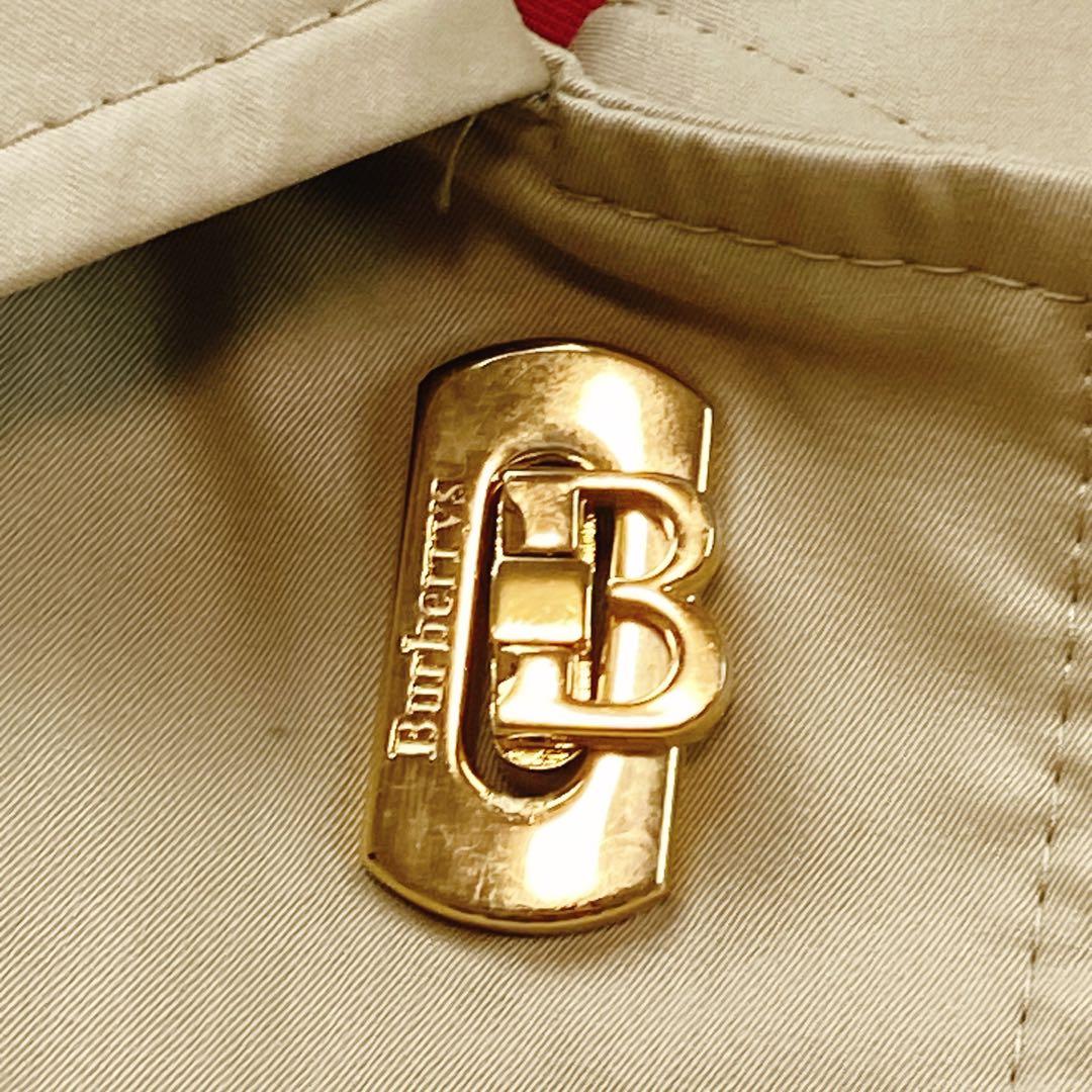 貴重 レア ゴールド金具 バーバリーロンドン スカーフ柄 ステンカラーコート