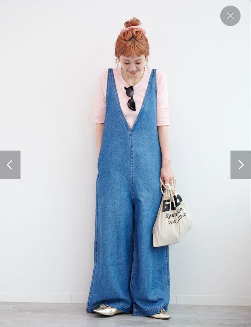 B.C STOCKデュジュールDU JOUR Vネック デニムサロペットroku