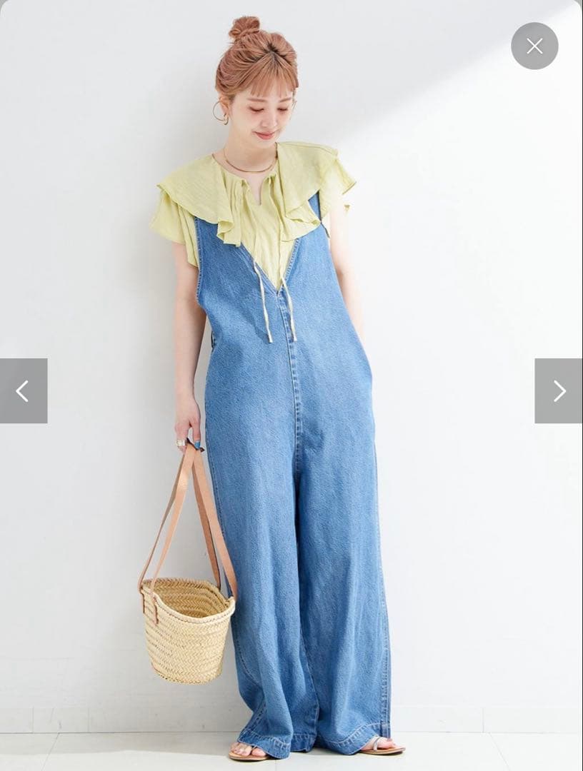 B.C STOCKデュジュールDU JOUR Vネック デニムサロペットroku