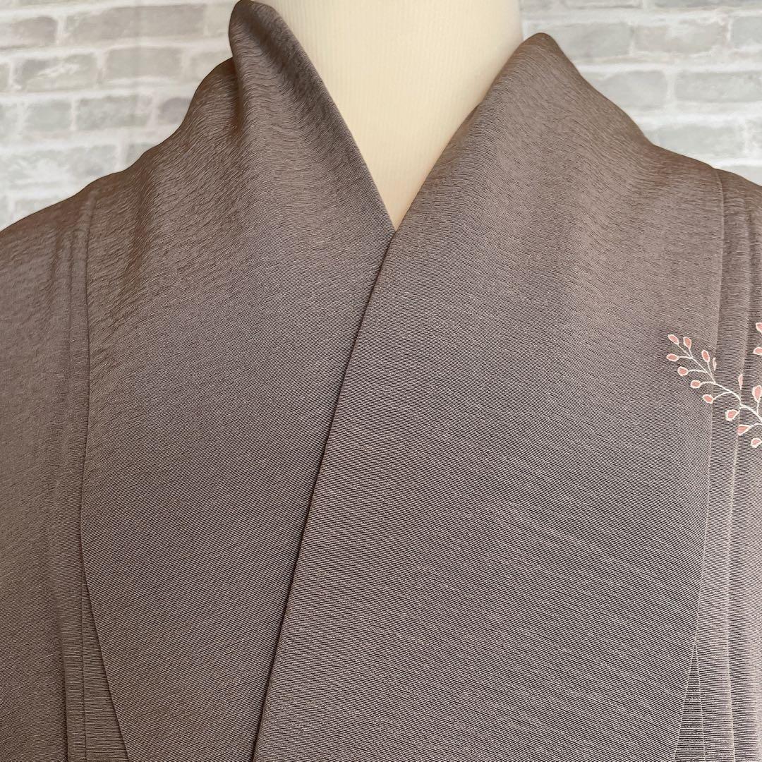 訪問着　フルセット　桐　桐の花　金駒刺繍　金彩加工　パールトーン加工　着物　H1