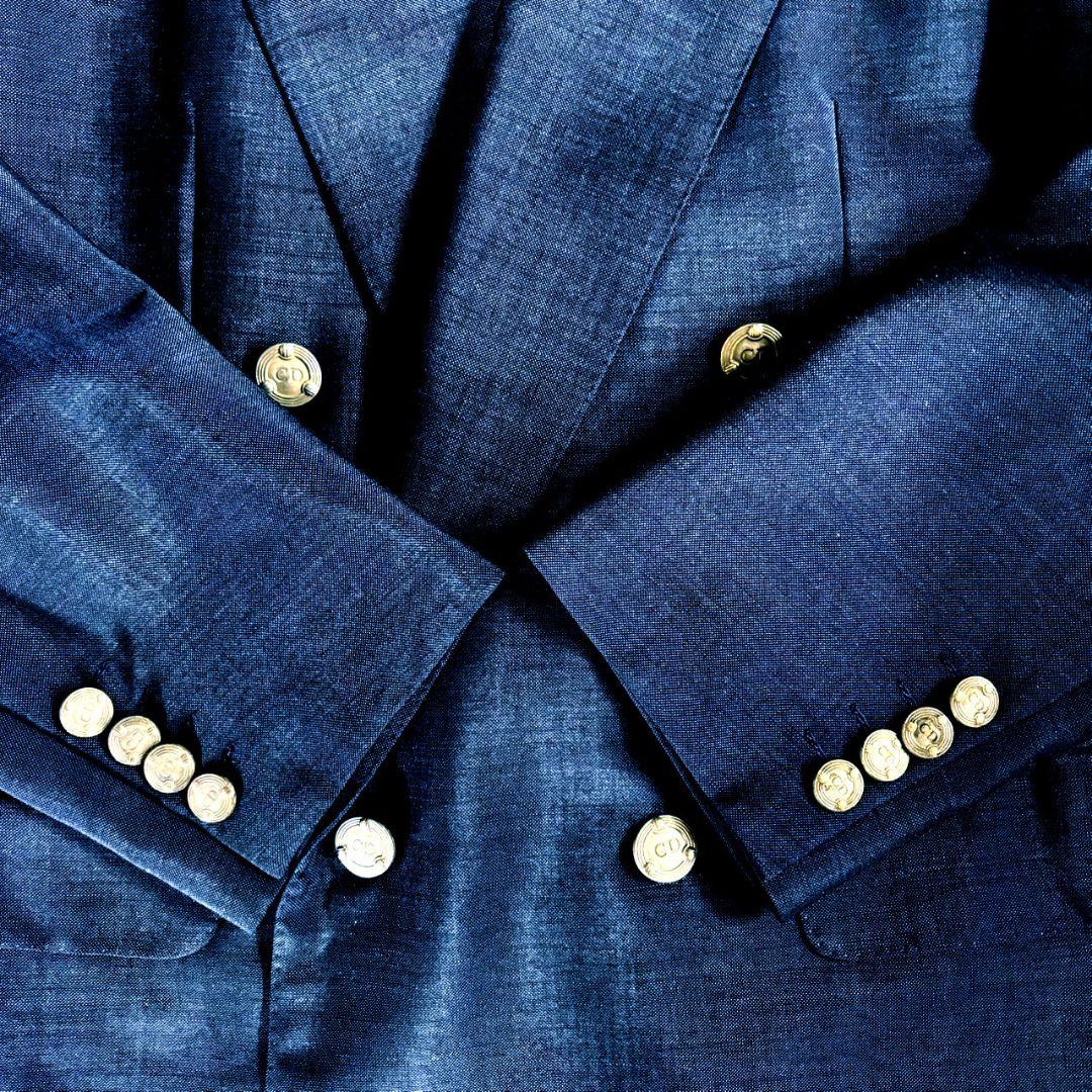 クリスチャン・ディオール ムッシュ メンズ ヴィンテージスーツ ネイビー A5