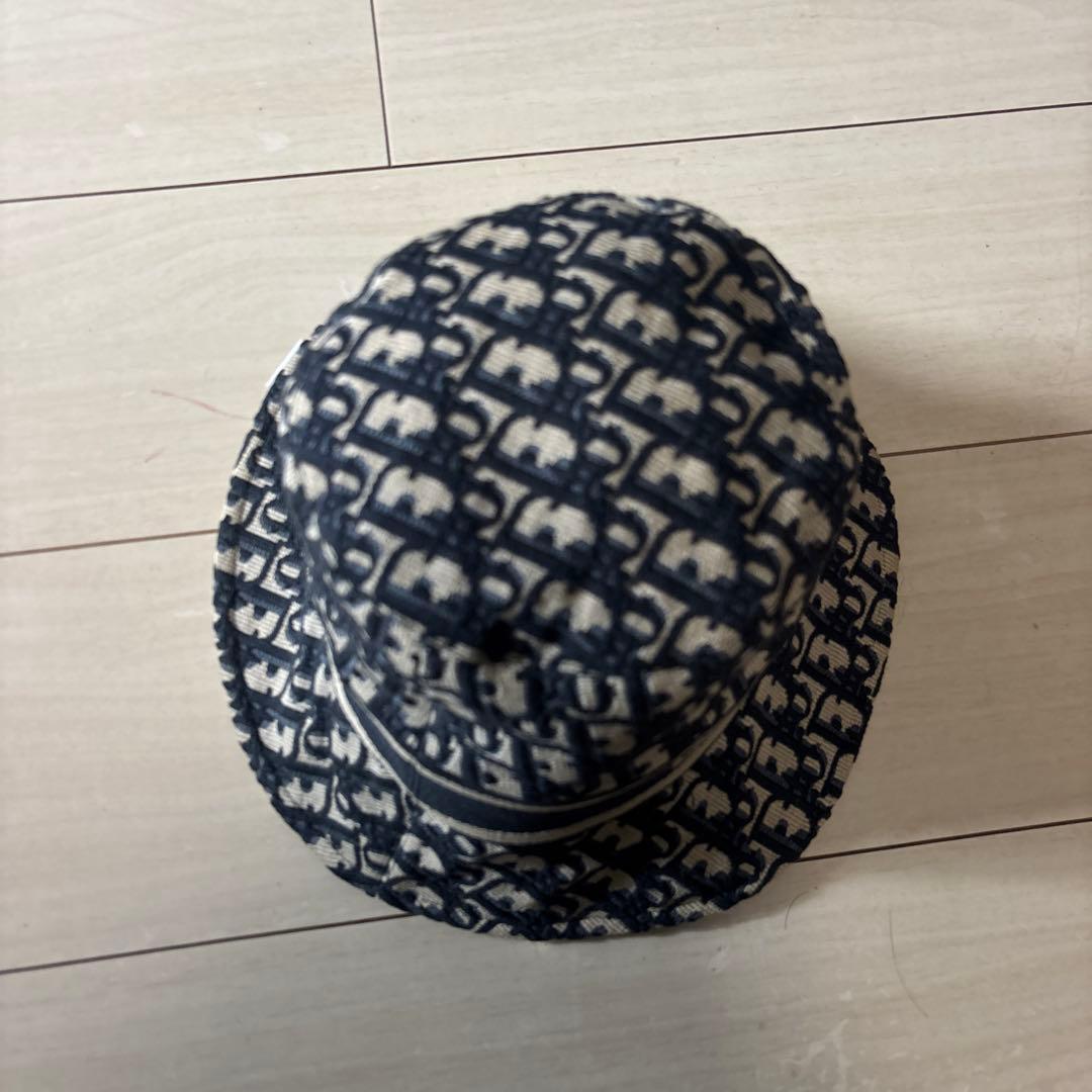 CHRISTIAN DIOR バケットハット ネイビー/ベージュ