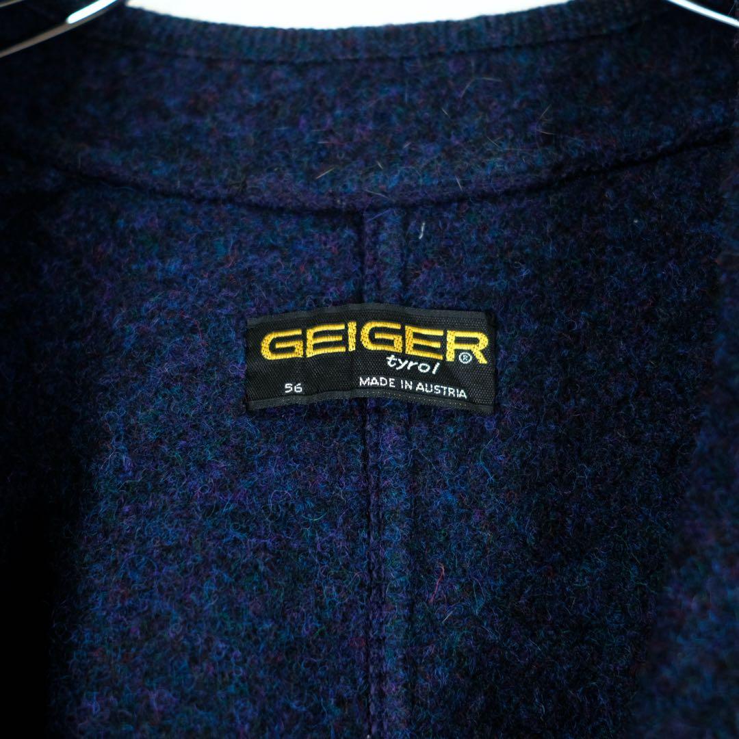 オーストリア製  ガイガー 圧縮ウール チロリアンジャケット 紺