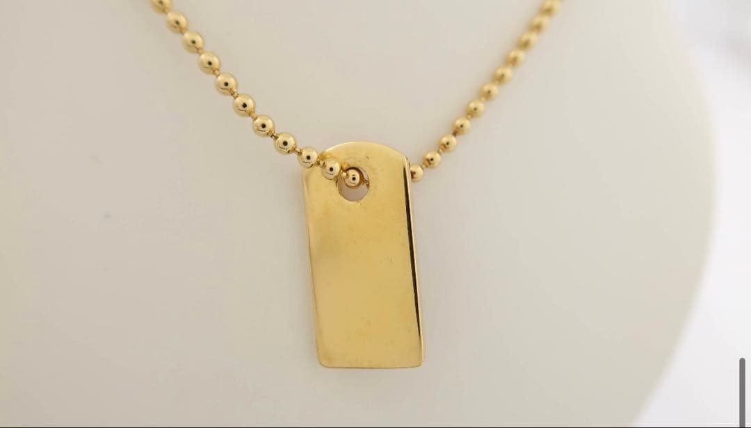 DIOR ロゴ ドックタグ ブレスレット ボールチェーン ゴールド×レッド