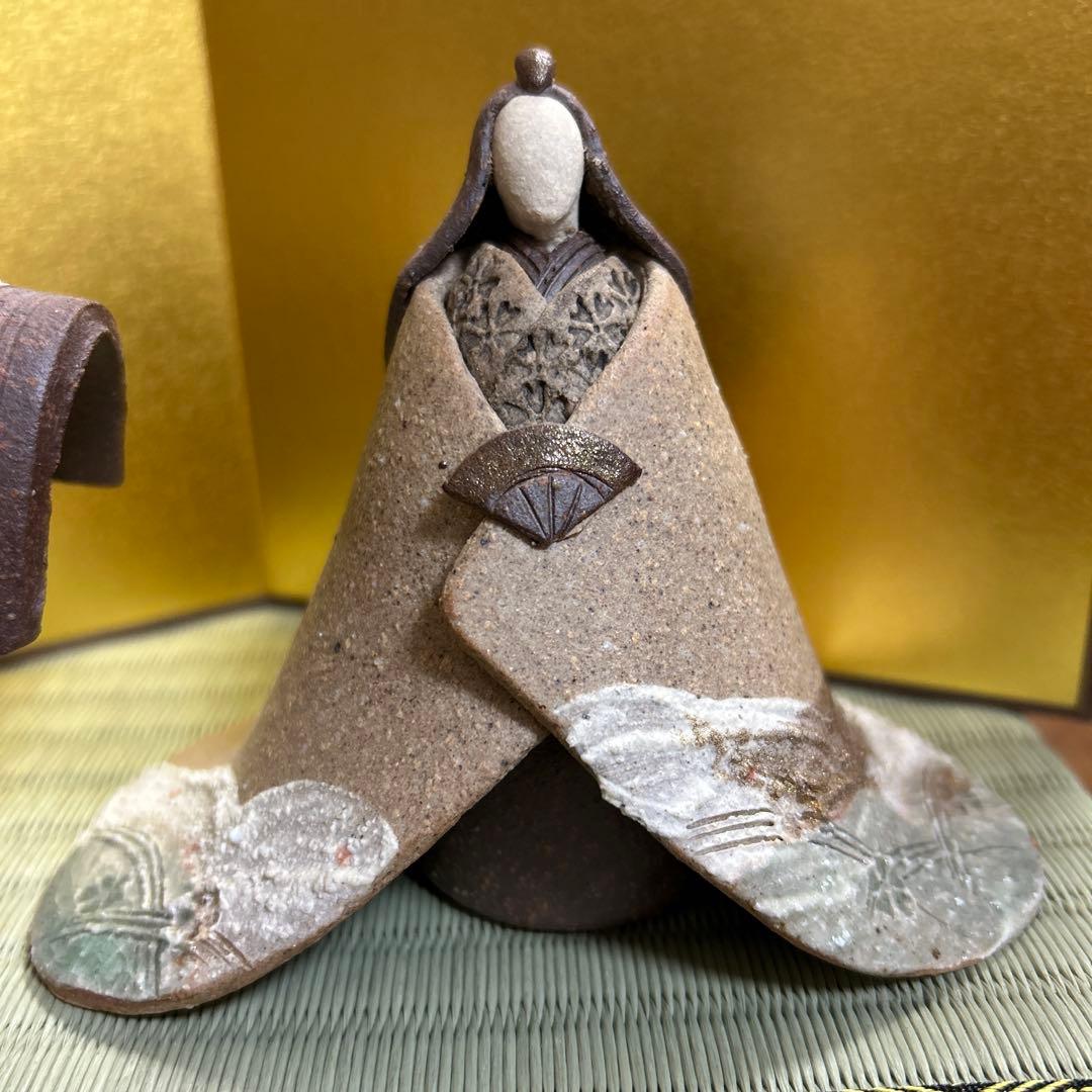 信楽焼 しがらき焼　陶人形 雛人形　明山作