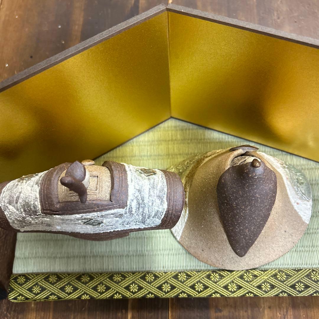 信楽焼 しがらき焼　陶人形 雛人形　明山作