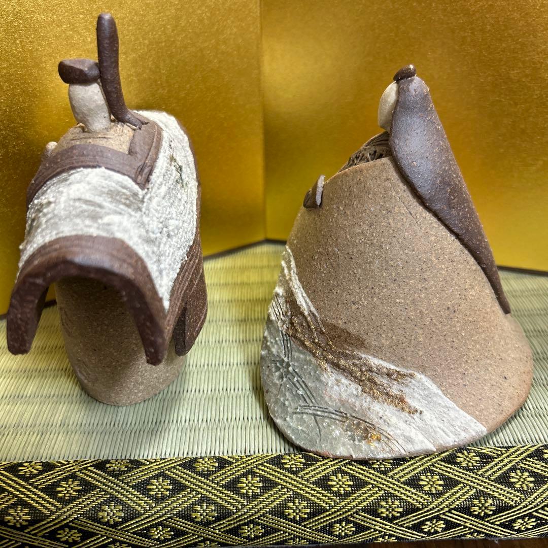 信楽焼 しがらき焼　陶人形 雛人形　明山作