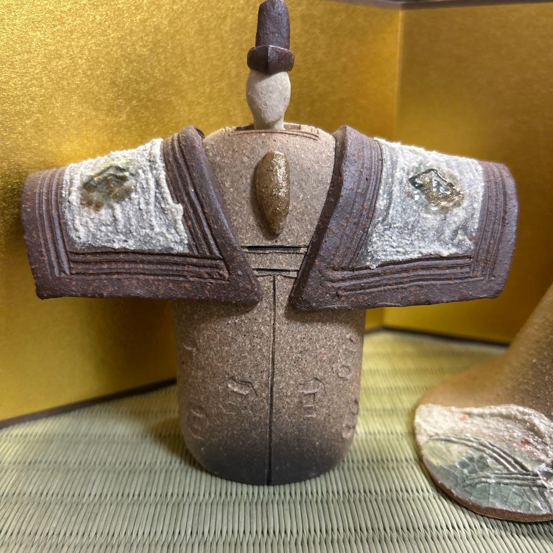 信楽焼 しがらき焼　陶人形 雛人形　明山作