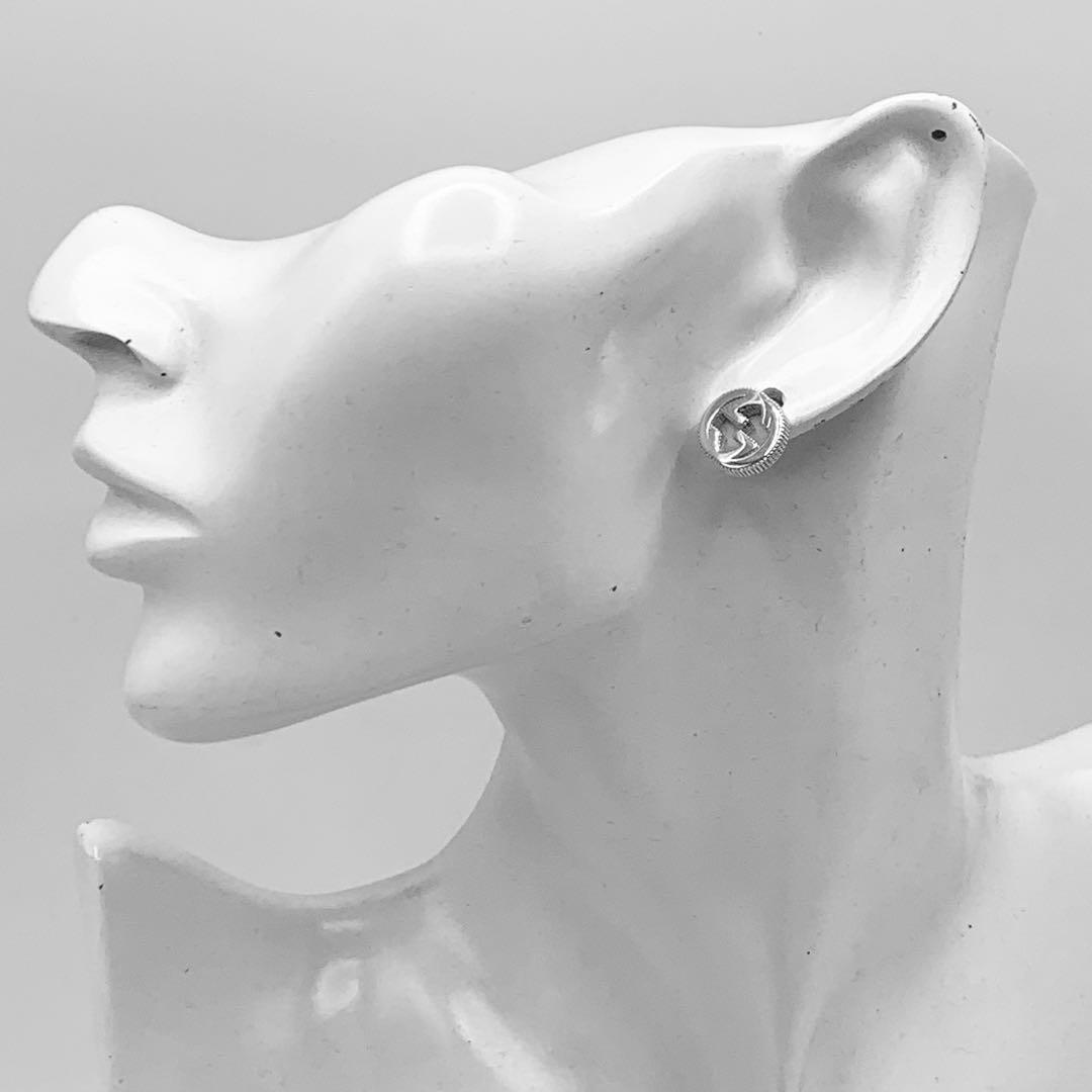 【鏡面仕上げ】GUCCI ピアス　GG インターロッキングG マーモント