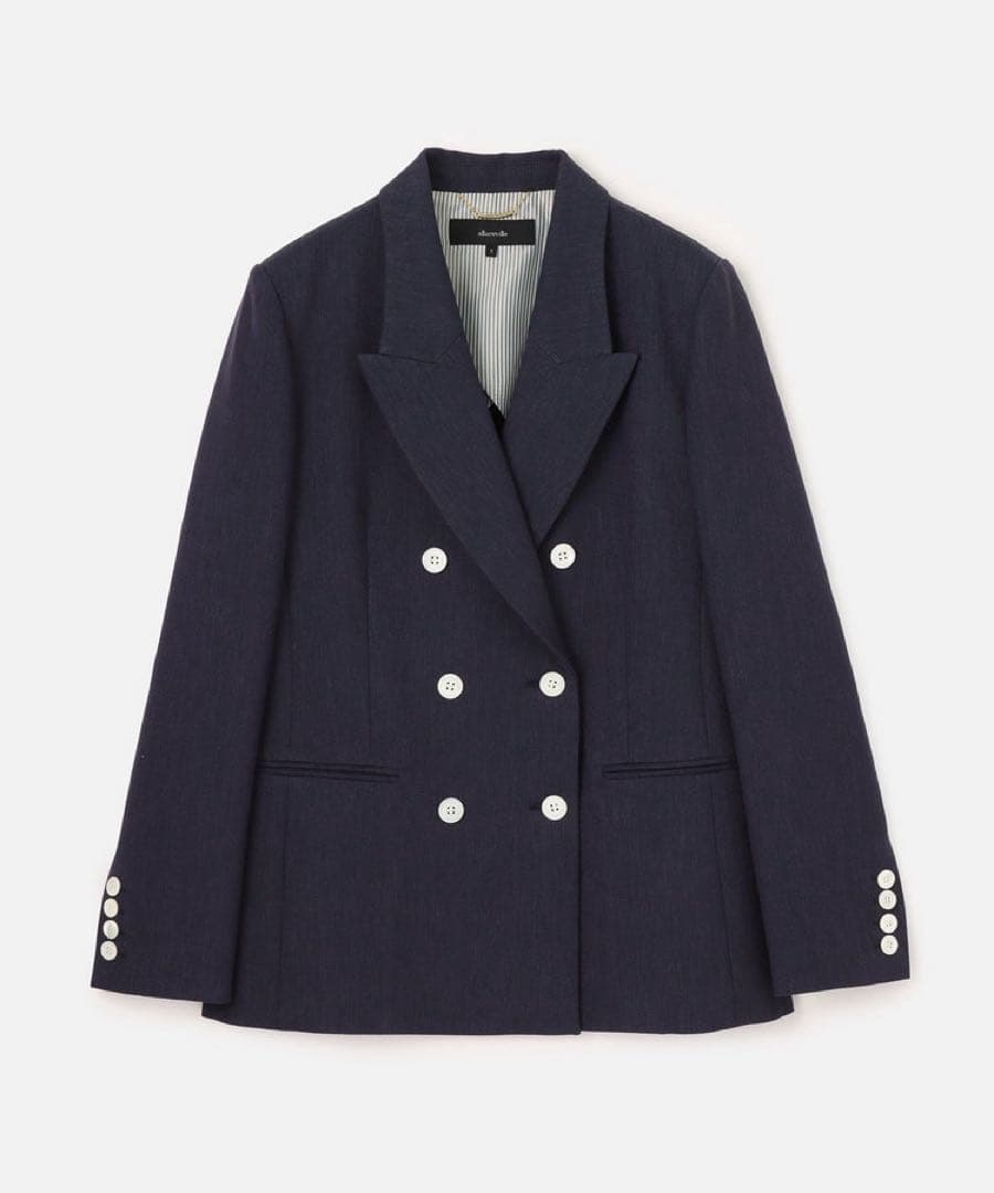 アルアバイル　マットクロスダブルブレストジャケット ネイビー　ルルウィルビー