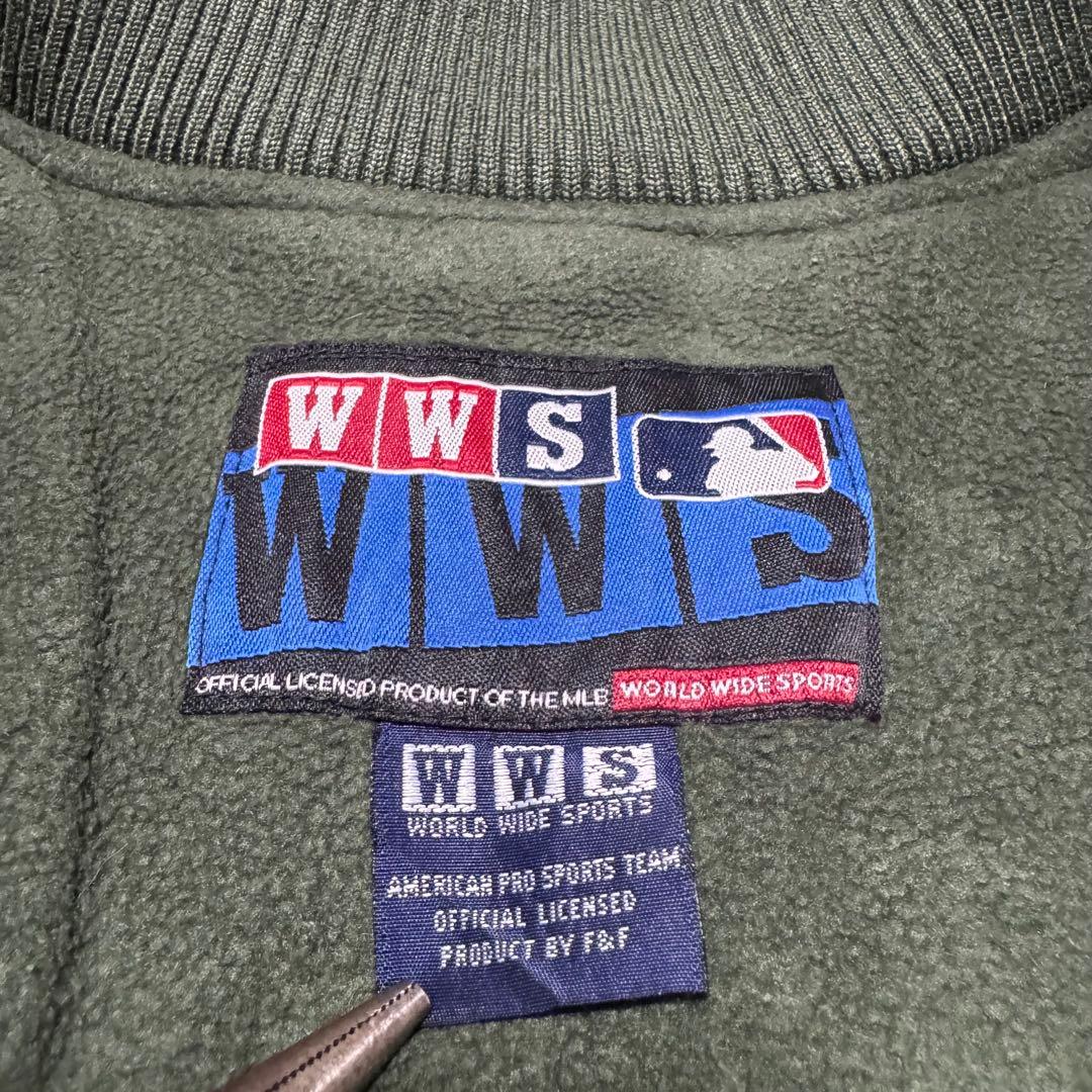 90s NewYork Yankees スタジャン フリース グリーン 希少 L