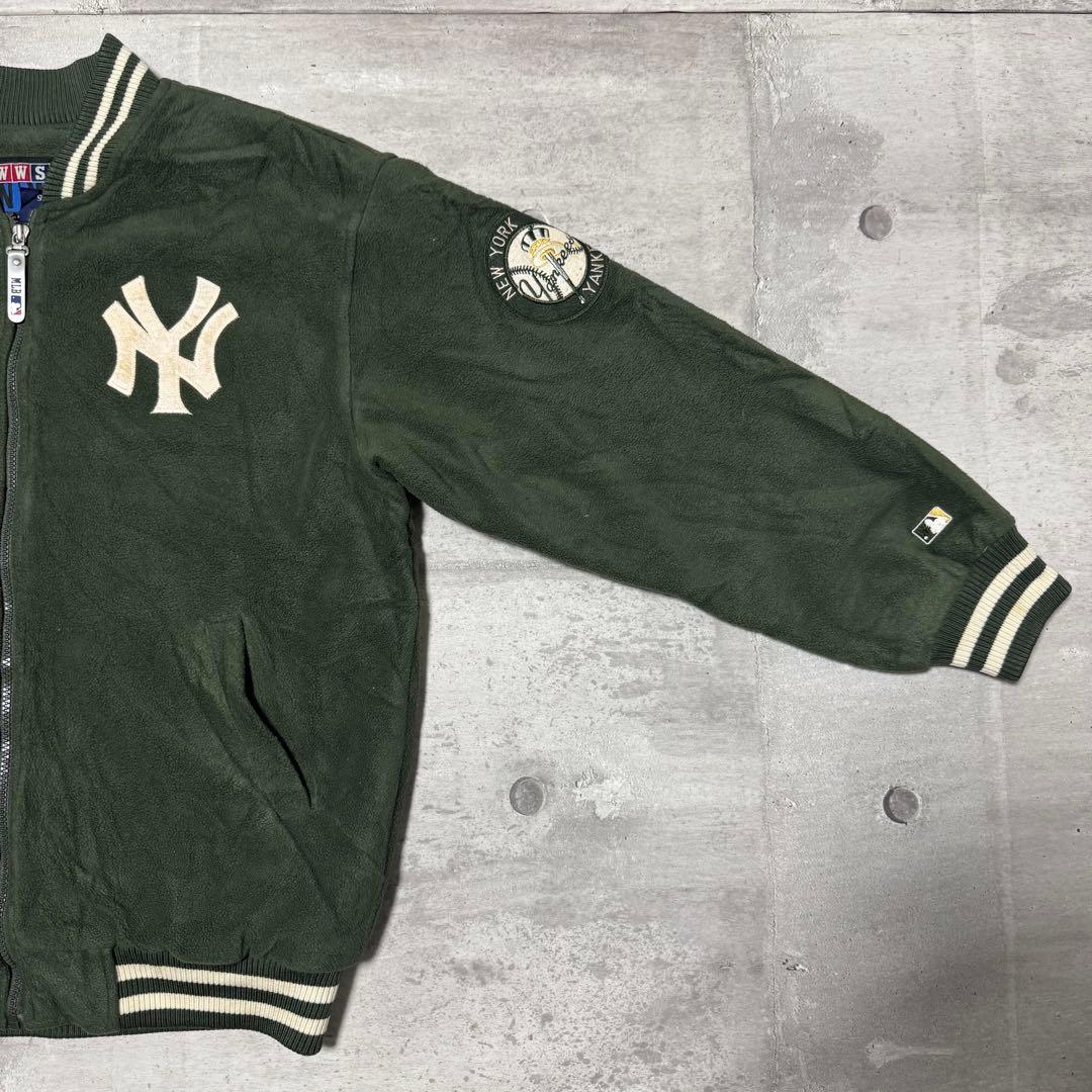 90s NewYork Yankees スタジャン フリース グリーン 希少 L