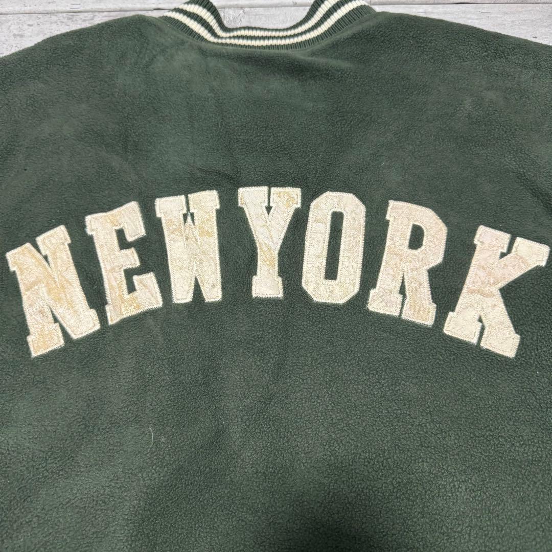 90s NewYork Yankees スタジャン フリース グリーン 希少 L