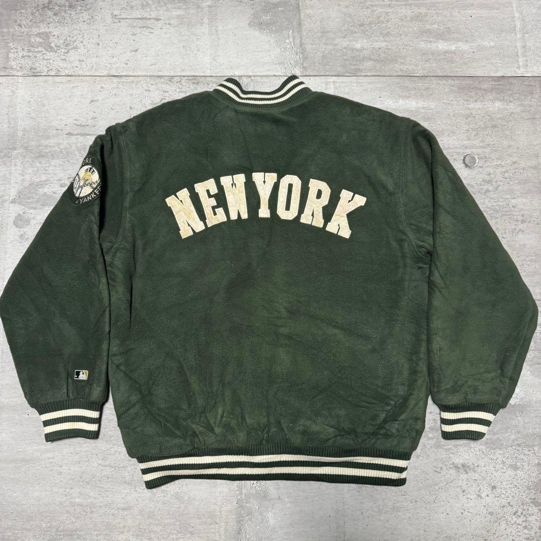 90s NewYork Yankees スタジャン フリース グリーン 希少 L