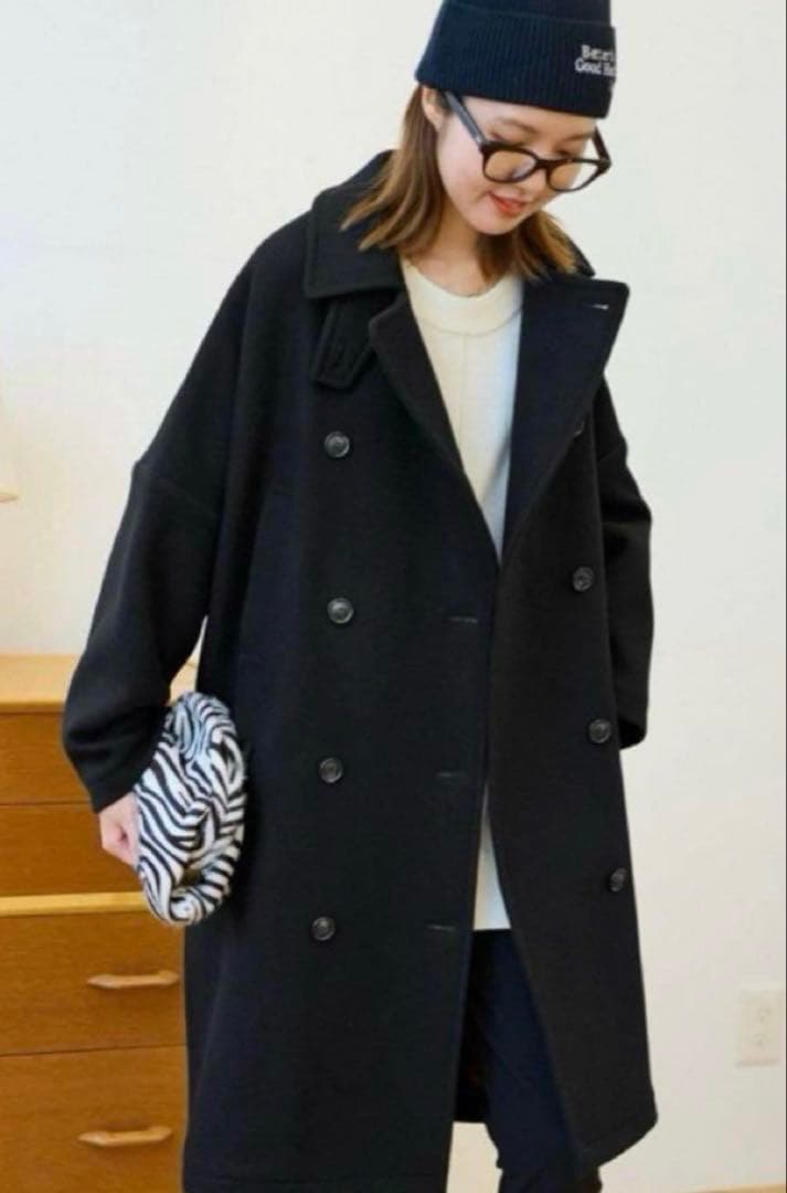 美品　フレームワーク　ダブルフェイスロングPコート