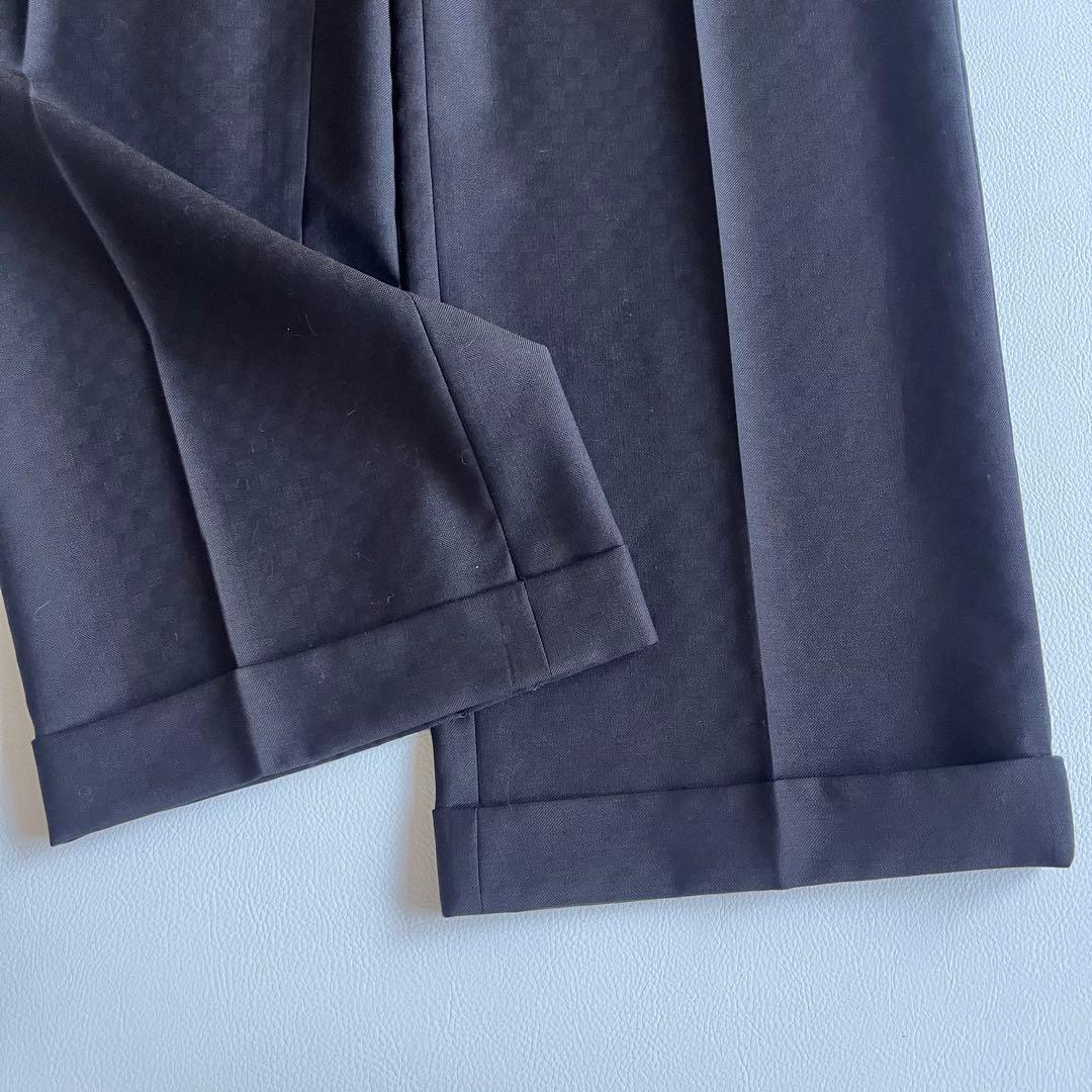 美品　ヴェルサーチ　スラックス　パンツ　ウール　ジャガード　チェック　希少柄