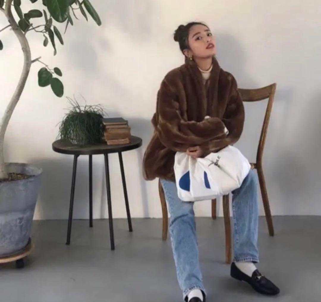 6 ROKU フェイクミンクファーコート