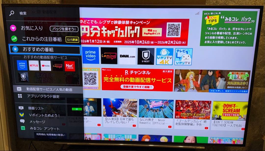 REGZA 最高級モデル58Z810X 17年製 壁掛け使用