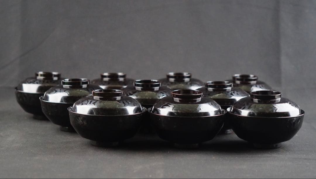 蒔絵　葵紋　菓子椀　10客　共箱