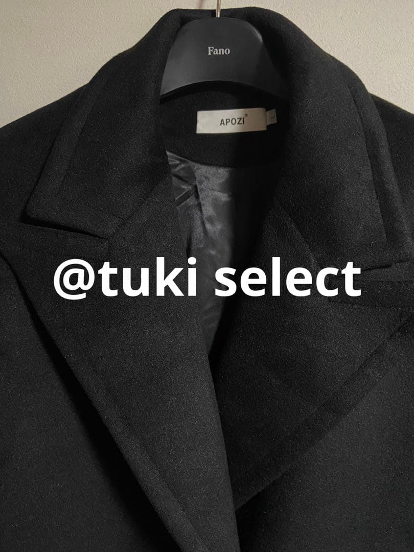 APOZI Collection ダブルスーパーロングコート　ブラック