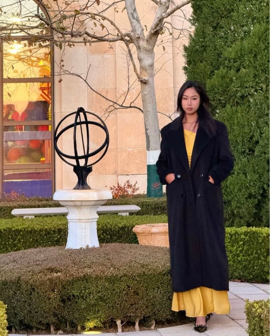 APOZI Collection ダブルスーパーロングコート　ブラック