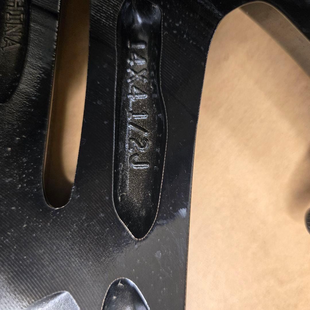 14インチ ブラック シルバー ホイール 4.5J