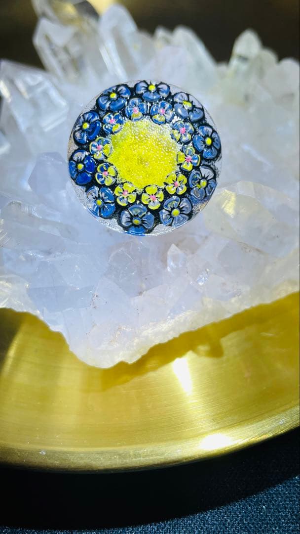 本日価格❣️一点物です❣️まるでステンドガラス！素晴らしいリング！ 裏まで美しい❣️